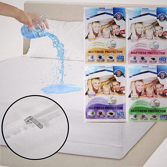 2PcsWaterproof Mattress Protector Breathable Zippered Mattress Pocket Cover Deep