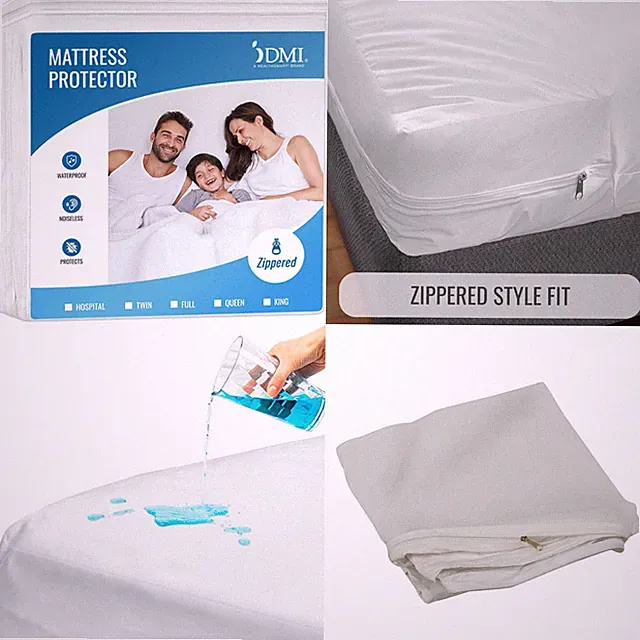 Bed Cover Twin Size Fitted Sheet Zippered Plastic Mattress Waterproof Protector