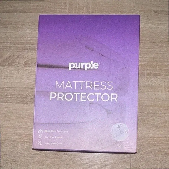 Purple Full Mattress Protector White Water/Stain Resistant OEKO-TEX