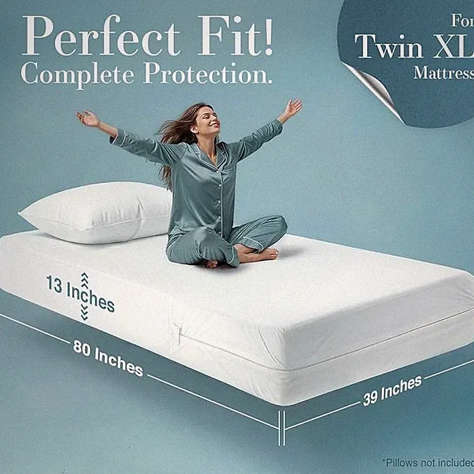 Utopia Bedding Mattress Protector Zippered Twin XL 100% Waterproof-Bug Proof 13"