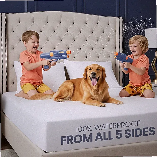 Utopia Bedding Waterproof 5-Sided Mattress Protector King Size, Premium...