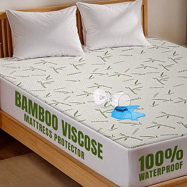 Utopia Queen Waterproof Bamboo Mattress Protector – Cooling, Fits 17” Deep